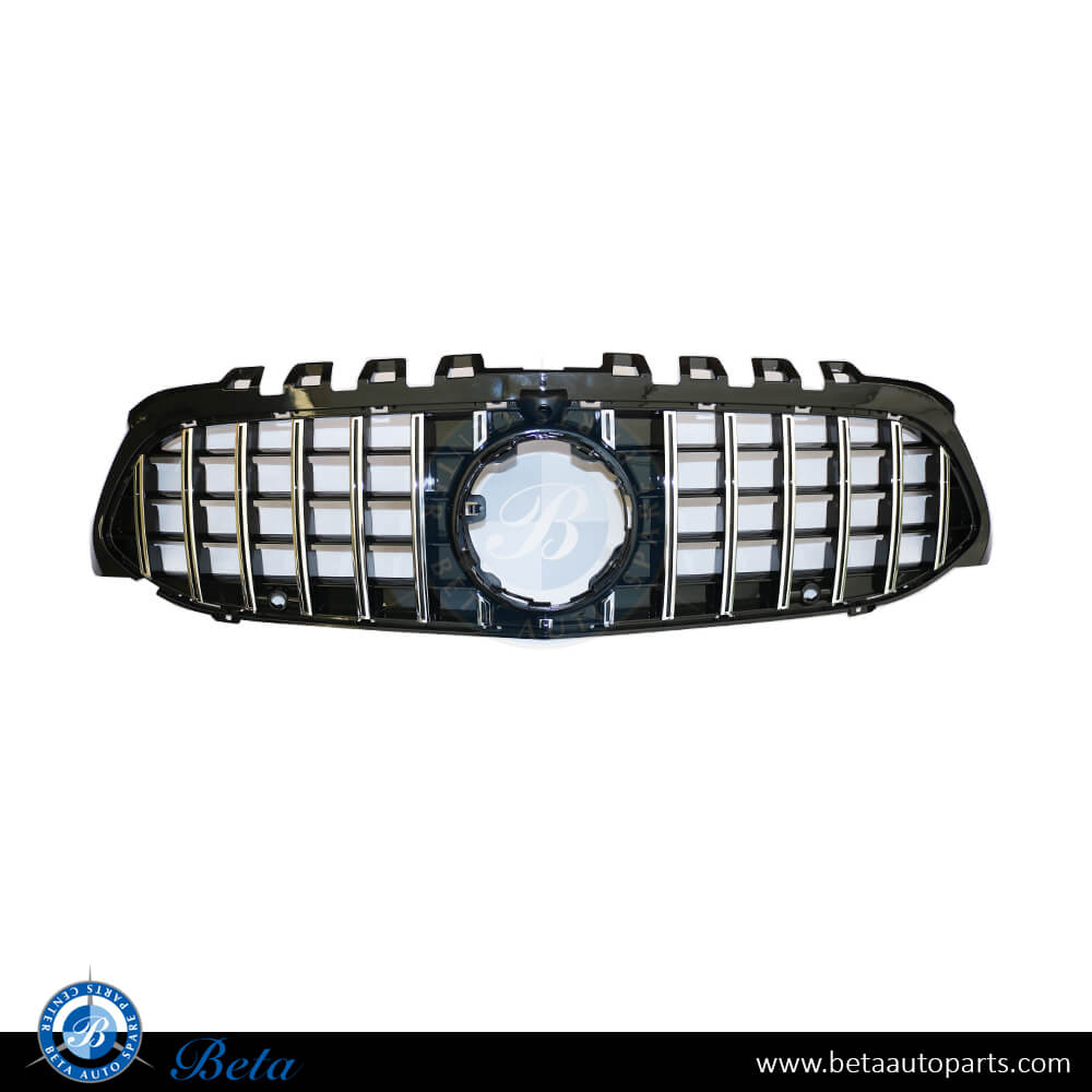 Grille GT Look with Camera Hole Black and Chrome color for Mercedes A-Class W177 2019-up models, Part Number 1778802A03 Grille GT Look with Camera Hole Black and Chrome color for Mercedes A-Class W177 2019-up models, Part Number 1778802A03